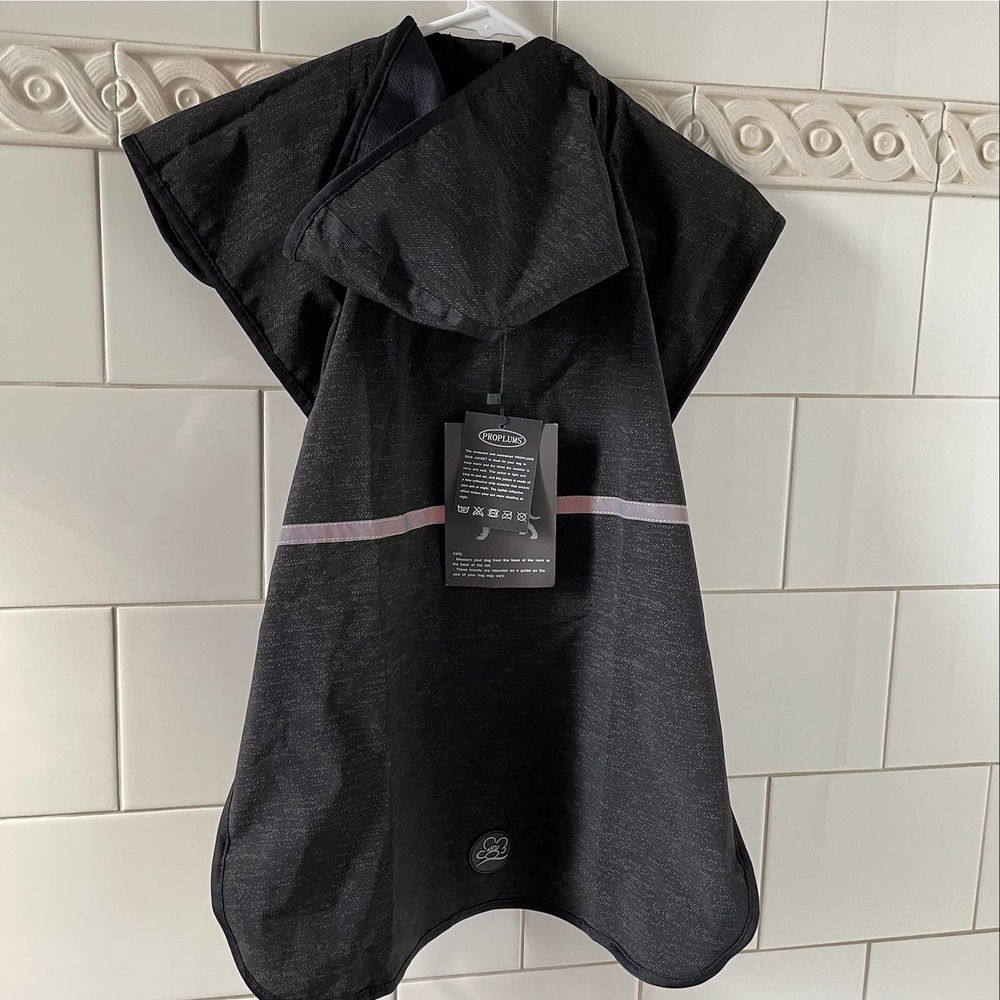 NWT Proplums Wind/Water Proof Hooded Dog Jacket With Reflective Stripe L